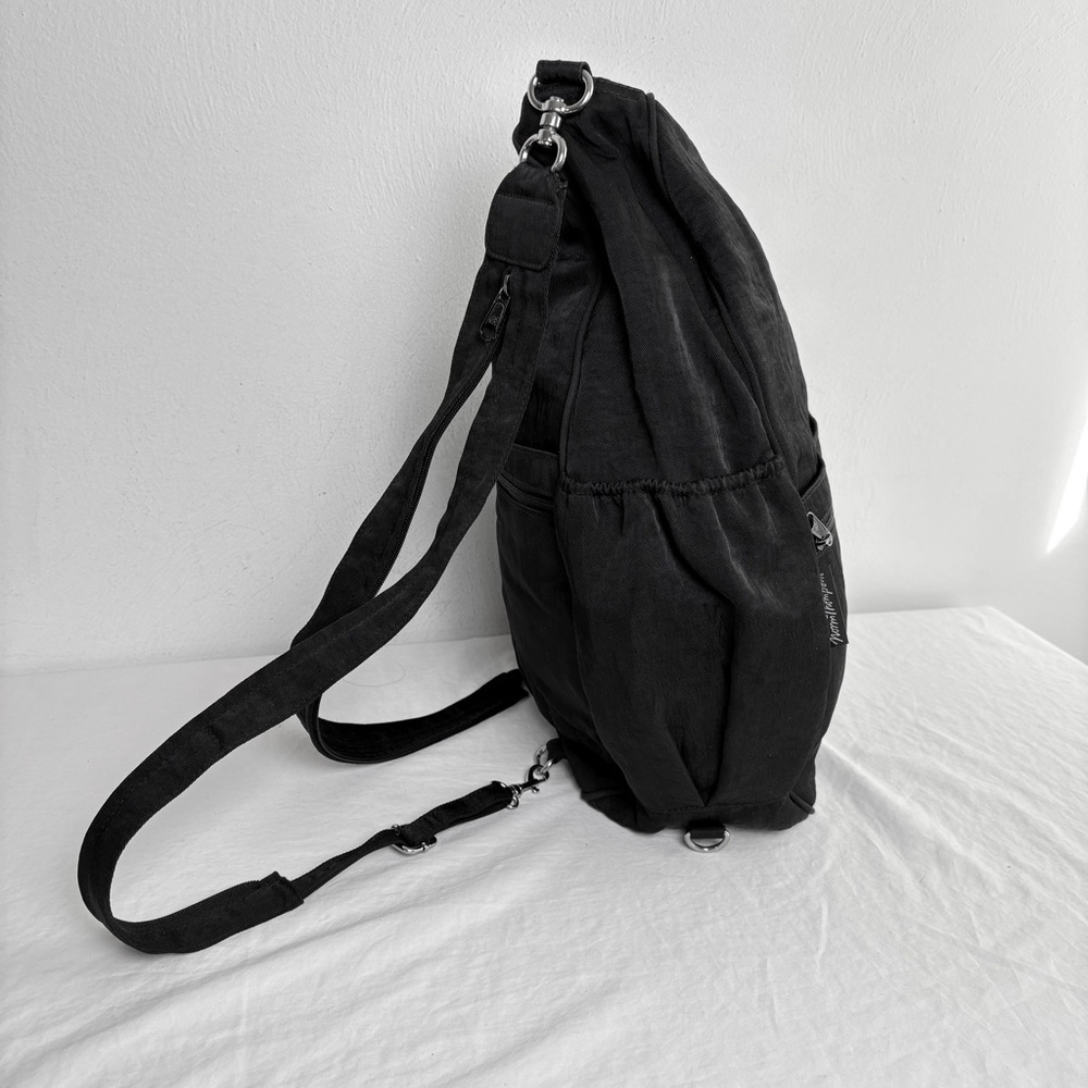 NORM THOMPSON LARGE Teardrop Black Nylon Sling Backpack Bag  Unisex TRAVEL - Picture 2 of 13